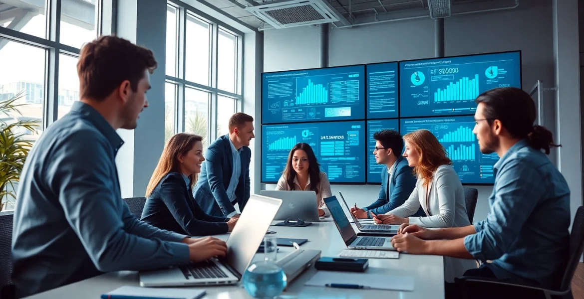 Improve IT Efficiency Tampa through collaborative IT professionals in a modern office setting.