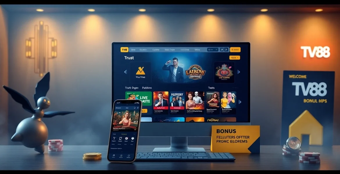 TV88 online gambling platform interface showcasing diverse games and offers.