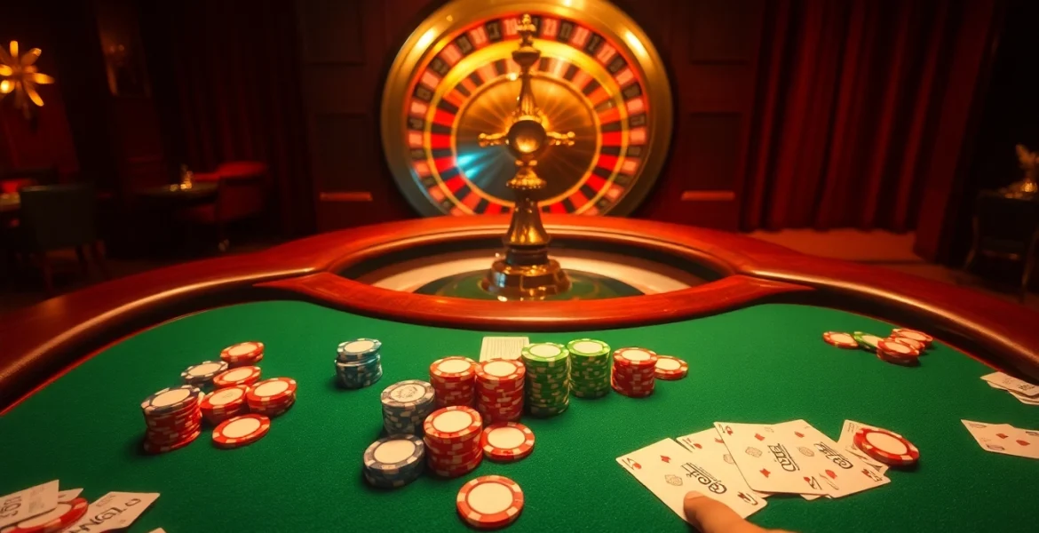 Experience the thrill of high-stakes poker at https://mm88.video/, where colorful chips and cards bring excitement to the table.