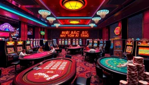 KJC AC 3 immersive casino experience with thrilling tables, dice, and slot machines.