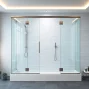 Effortlessly enhance your bathroom with the sonni Duschkabine featuring sleek design and glass panels.