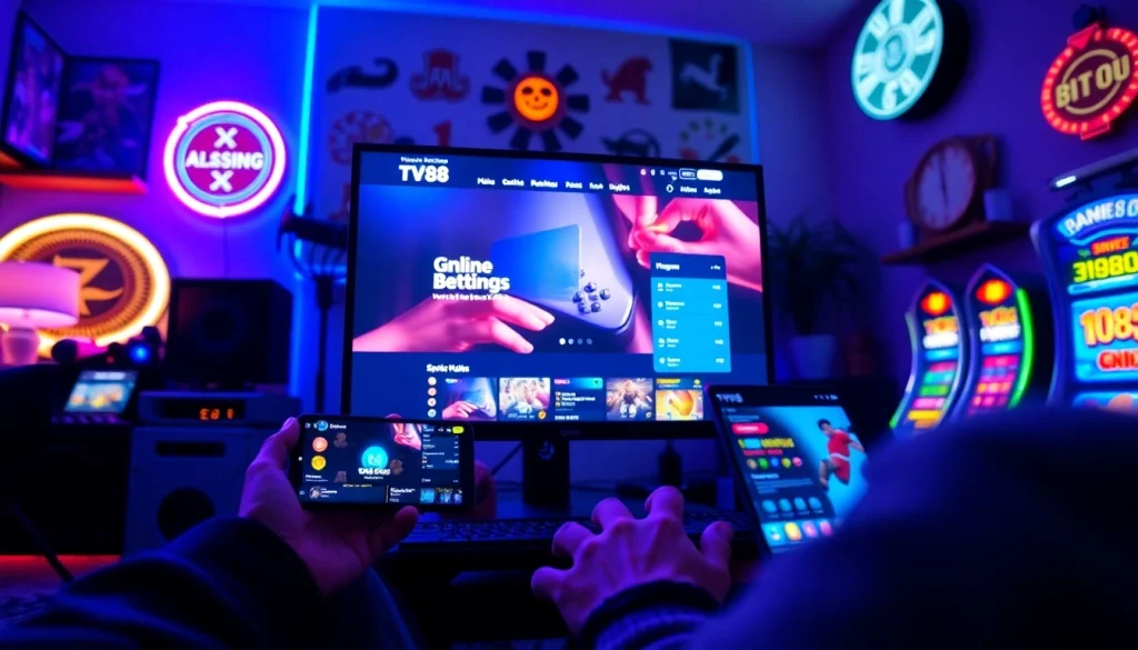 TV88 online betting platform showcasing gaming excitement and user-friendly design.