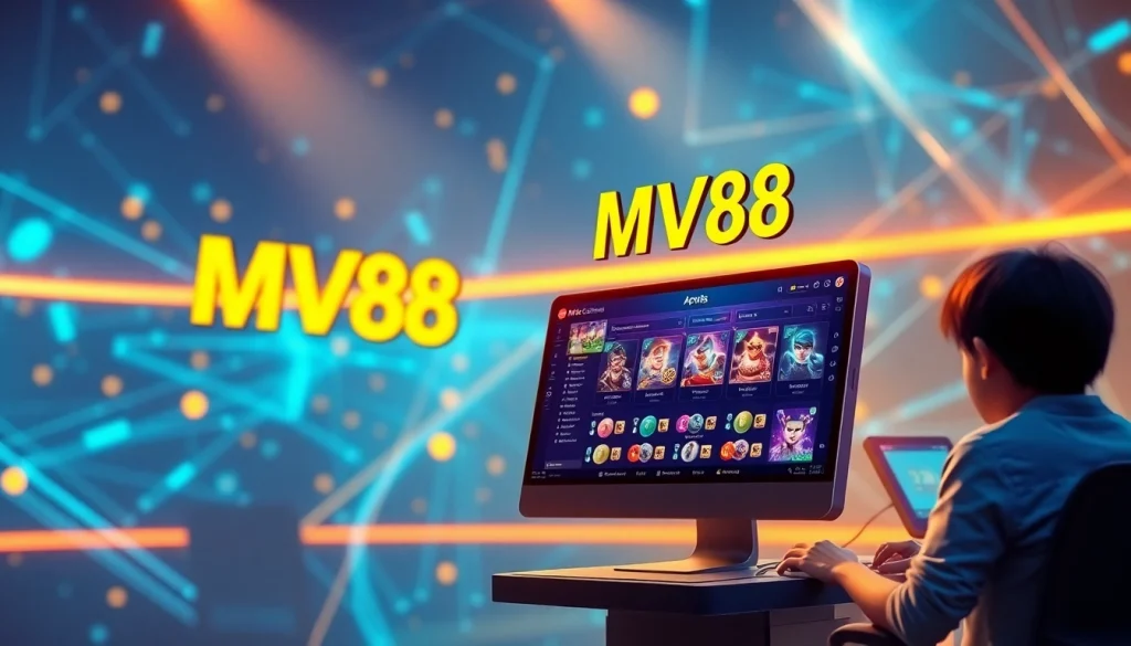 MV88 engaging online gaming scene showcasing vibrant user interface and USDT transactions.