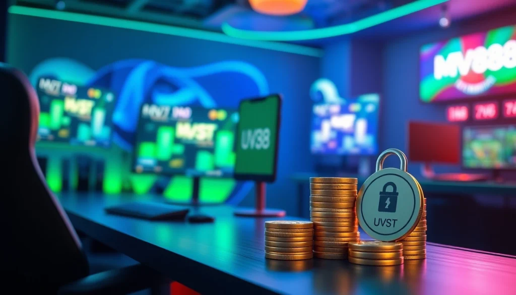 MV88 app interface on smartphone highlighting safe USDT transactions in a modern gaming setup