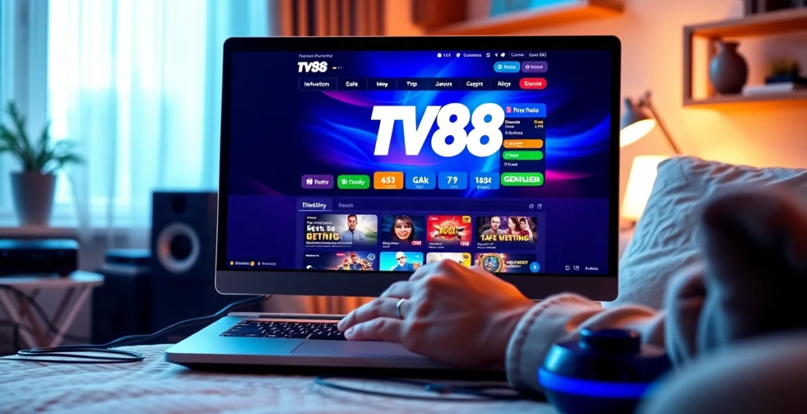 Engaging user experience on TV88 online betting platform at home.