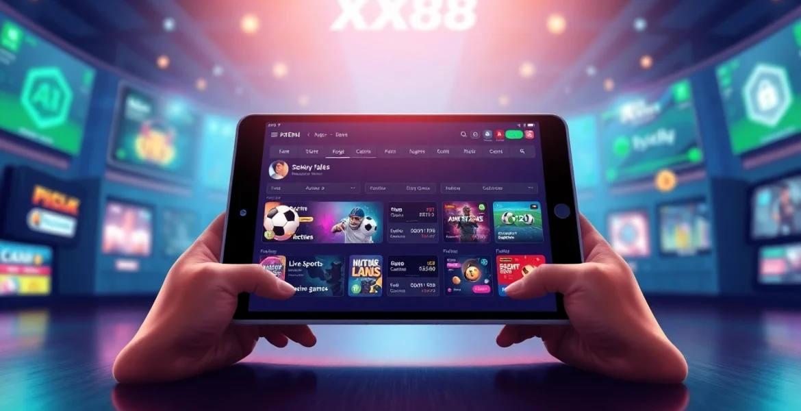 Engaging image showcasing the XX88 online betting platform with modern design and AI technology.
