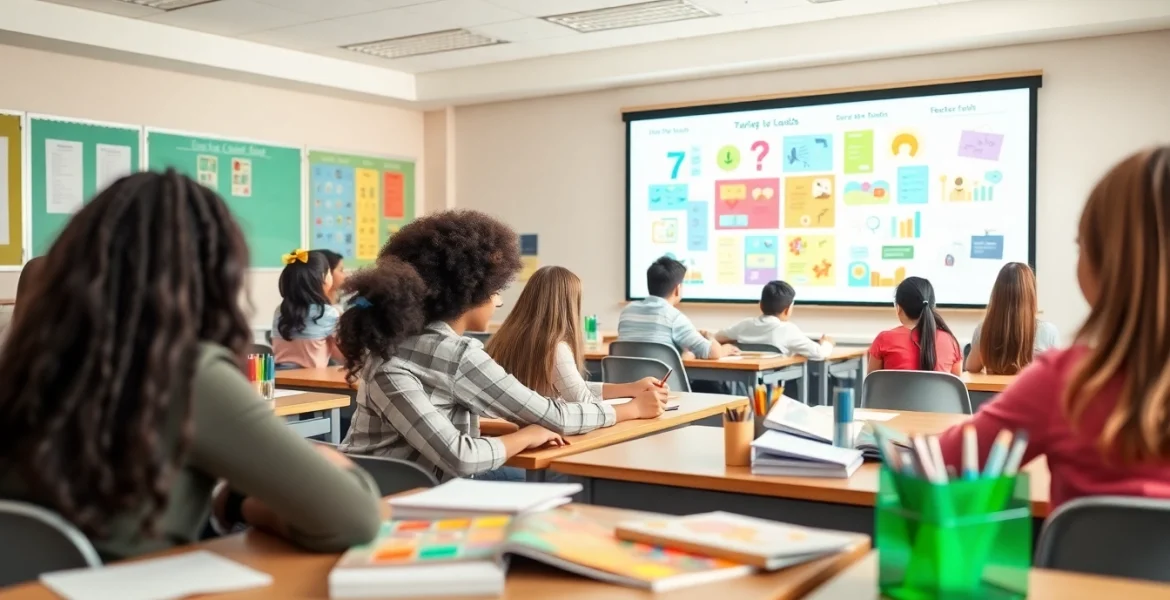 Engaged students actively learning in a vibrant education-focused classroom.