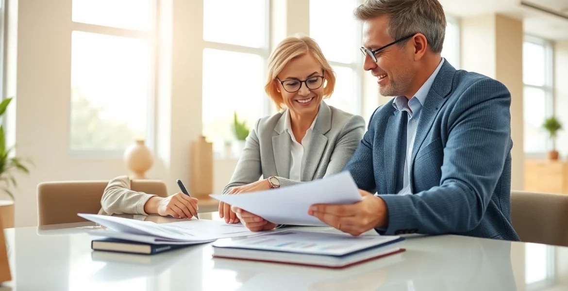 Engaging scene illustrating retirement planning San Antonio between a financial advisor and client