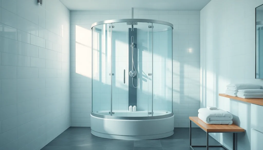 Genießen Sie die stilvolle sonni Duschkabine, perfekt in einem modernen Badezimmer positioniert.