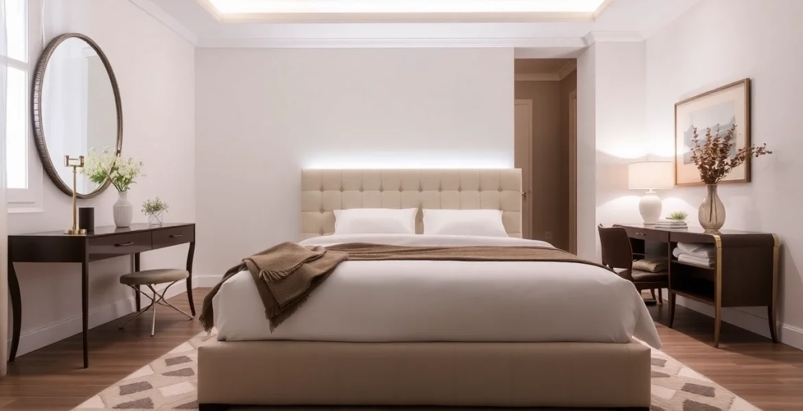 Materasso una piazza e mezza elegante in camera da letto, evidenziando comfort e stile moderno.