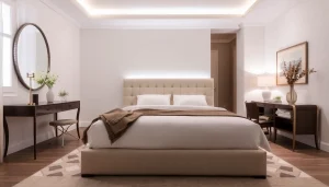 Materasso una piazza e mezza elegante in camera da letto, evidenziando comfort e stile moderno.