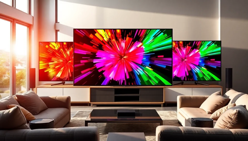 Experience the vibrant features of the TV88 in a modern living room setting with cutting-edge visuals.
