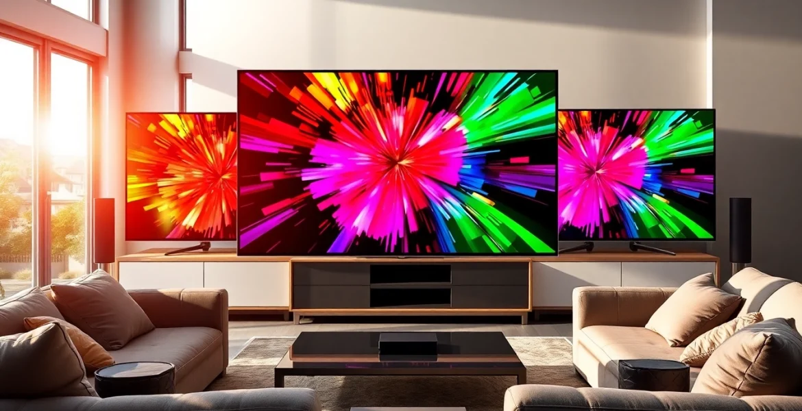 Experience the vibrant features of the TV88 in a modern living room setting with cutting-edge visuals.