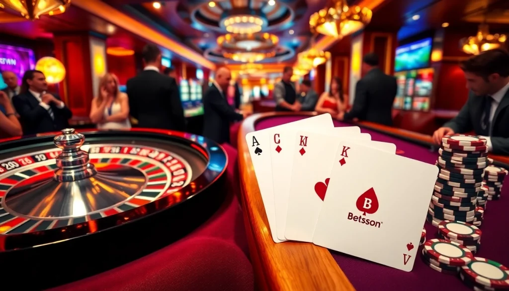 Experience the thrill of betting at Betsson's casino with vibrant gaming action.