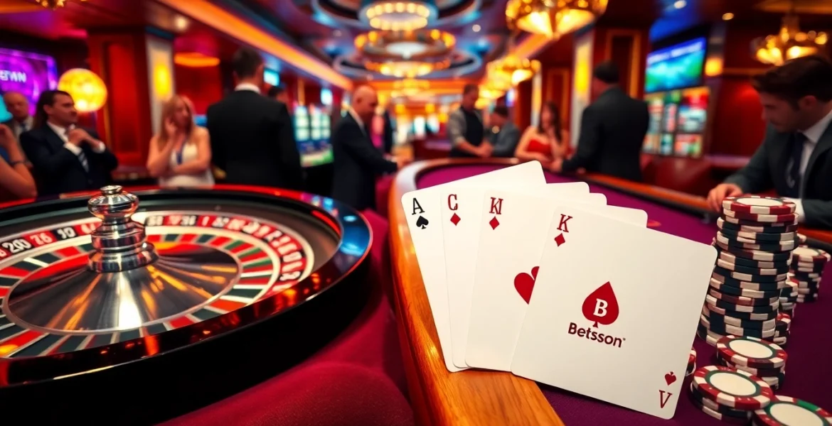Experience the thrill of betting at Betsson's casino with vibrant gaming action.