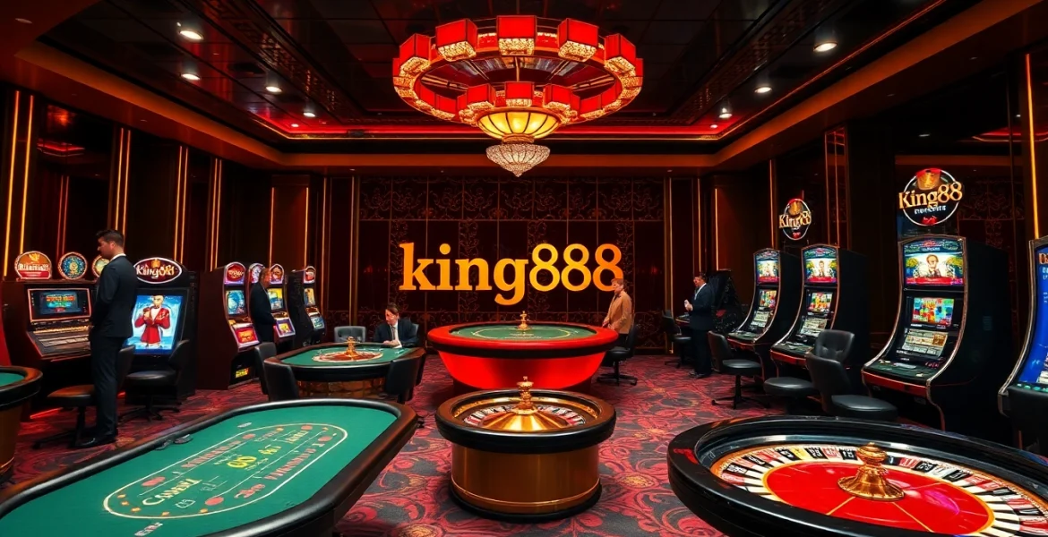 Experience exciting gameplay at king88 with professional poker tables and vibrant slot machines.