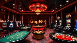 Experience exciting gameplay at king88 with professional poker tables and vibrant slot machines.
