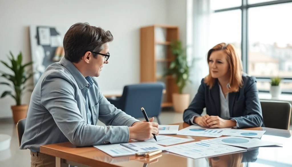 신용카드 현금화에 대한 상담을 받는 고객과 금융 상담가의 모습