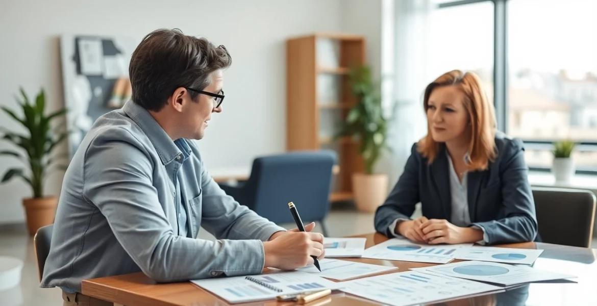 신용카드 현금화에 대한 상담을 받는 고객과 금융 상담가의 모습