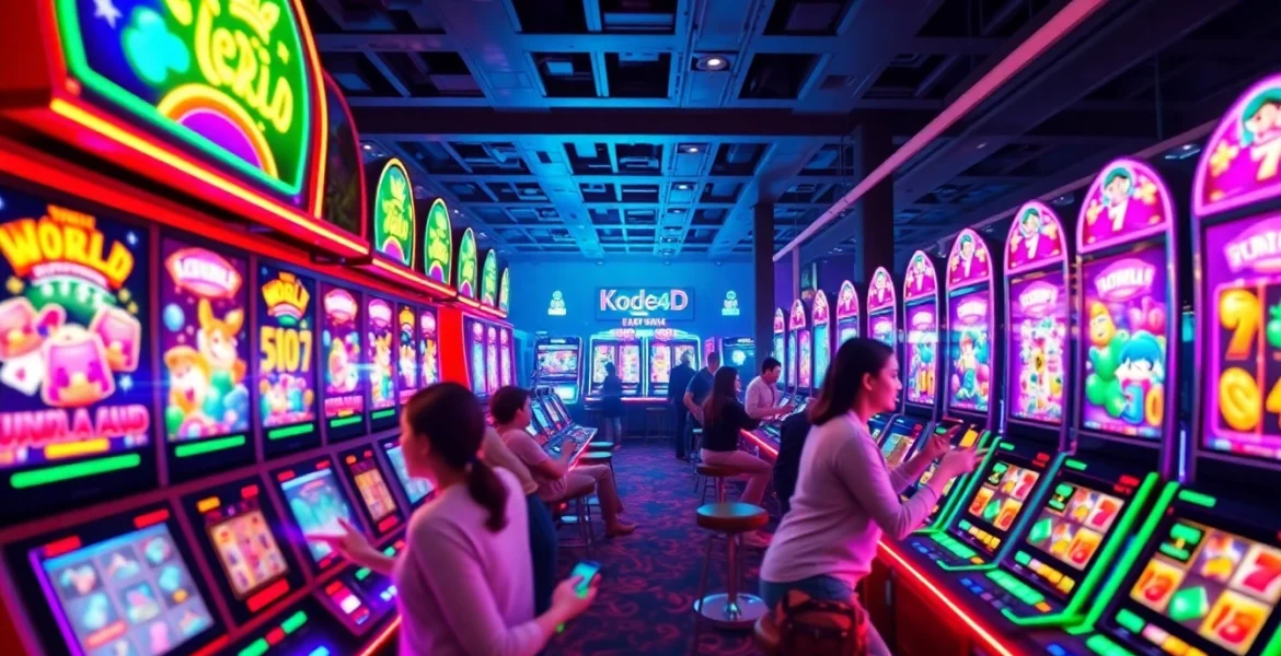 Immersive gaming experience with Kode4D slot machines, vibrant colors.