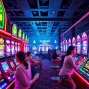 Immersive gaming experience with Kode4D slot machines, vibrant colors.