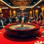Experience thrilling gaming action at https://789betg.com/ with an elegant roulette table in a luxury casino.