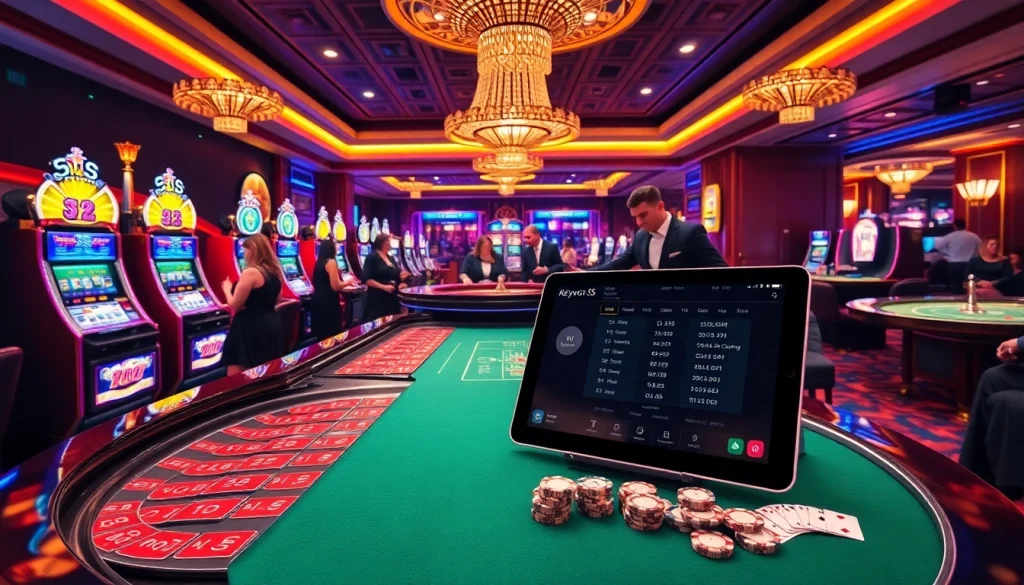 S8 players enjoying a thrilling game at a luxurious casino table with vibrant roulette.