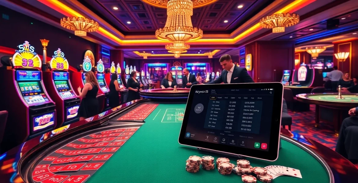 S8 players enjoying a thrilling game at a luxurious casino table with vibrant roulette.