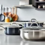 Showcase of WMF cookware NZ in a modern kitchen setting highlighting quality and elegance.