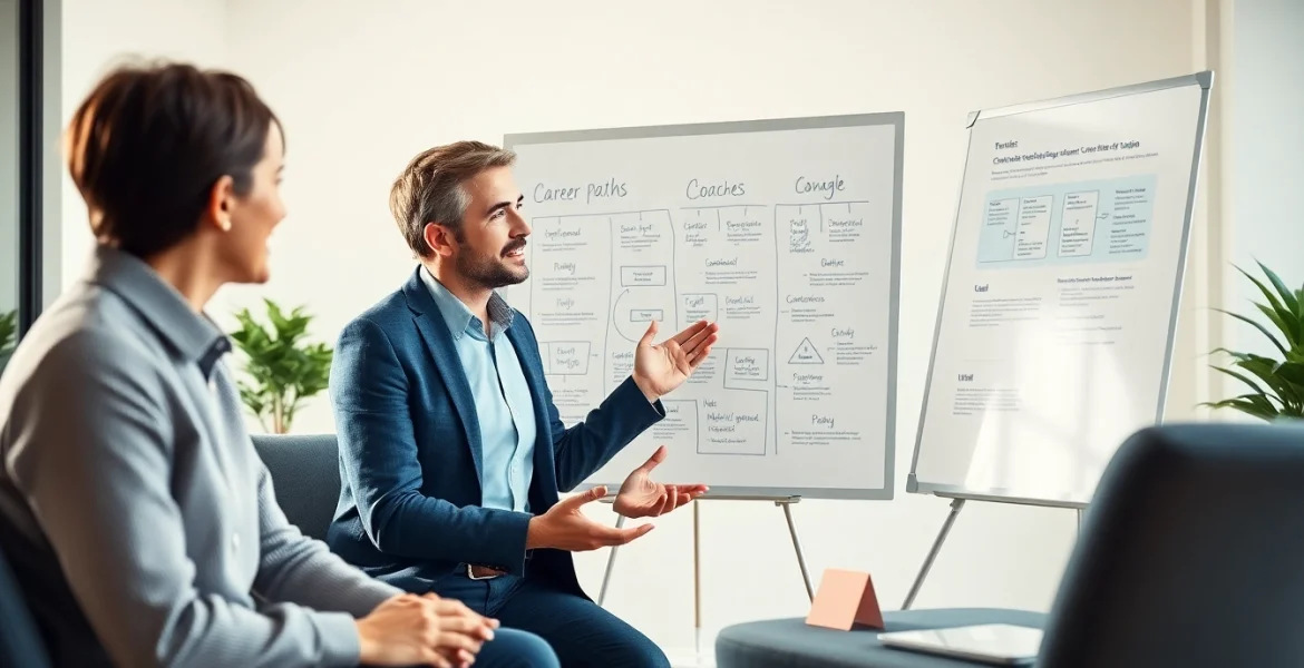 Engaging session of career coaching Gaithersburg, MD showcasing a professional dialogue.