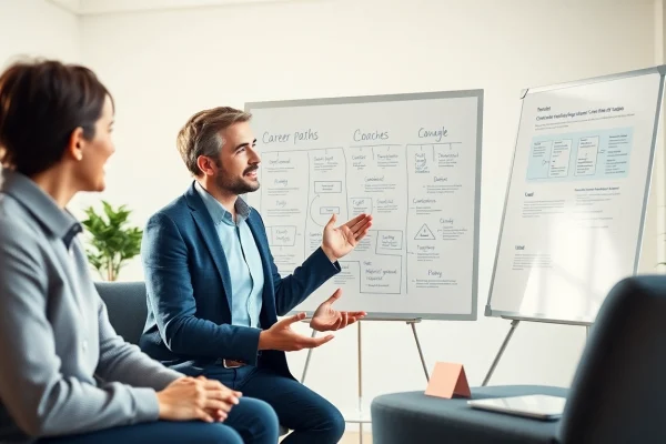 Engaging session of career coaching Gaithersburg, MD showcasing a professional dialogue.