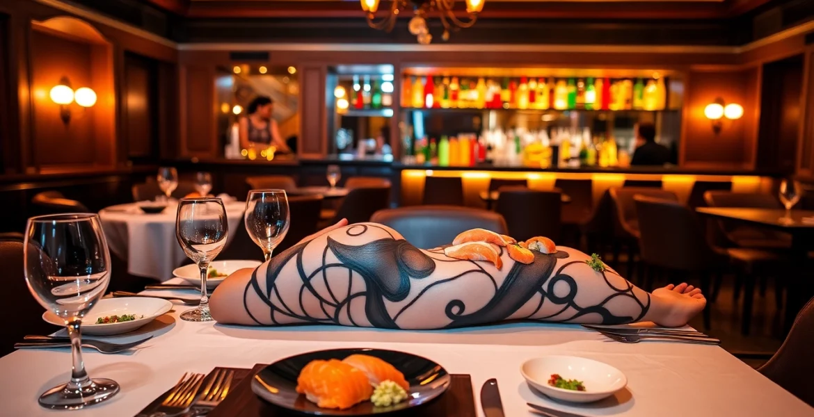 Experience the art of Body sushi at Club Noir, a luxurious dining destination in St Martin.