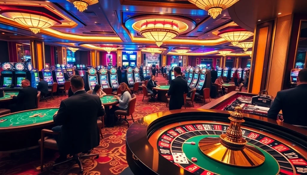 Players enjoying various games at the luxurious xx88 casino, showcasing excitement and modern gambling.