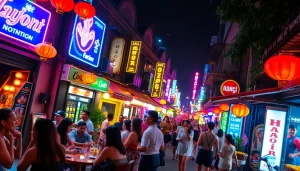 Explore 하노이밤문화 in vibrant nightlife scenes, showcasing lively bars and clubs filled with energy.