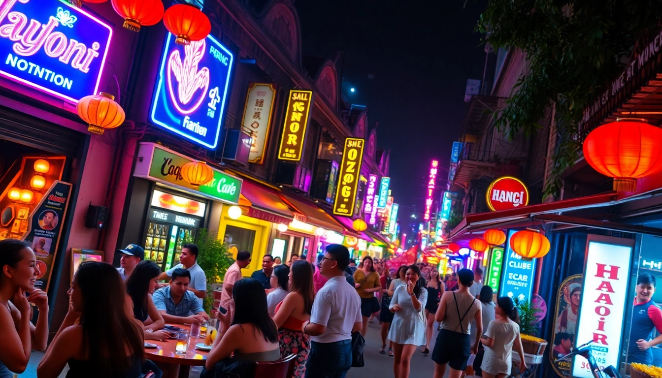 Explore 하노이밤문화 in vibrant nightlife scenes, showcasing lively bars and clubs filled with energy.