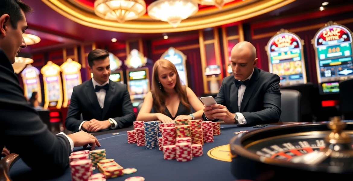 Experience the thrill of gambling at 789BET with vibrant poker tables and gleaming slot machines.