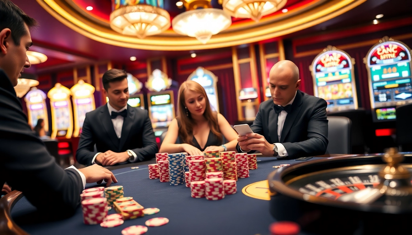Experience the thrill of gambling at 789BET with vibrant poker tables and gleaming slot machines.