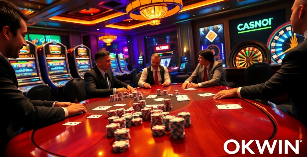 Experience thrilling poker at OKWIN's vibrant casino, with elegant tables and exciting gameplay.