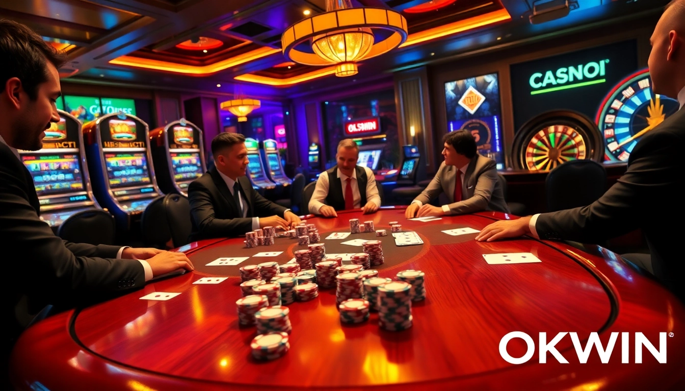 Experience thrilling poker at OKWIN's vibrant casino, with elegant tables and exciting gameplay.