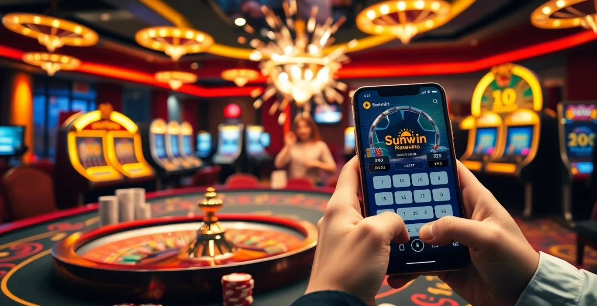 Experience the excitement of Sunwin with advanced online gambling features and vibrant casino visuals.