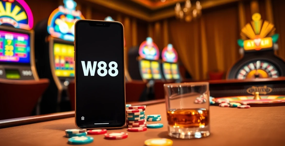 Experience the thrill of betting with the W88 link on a sleek mobile interface.