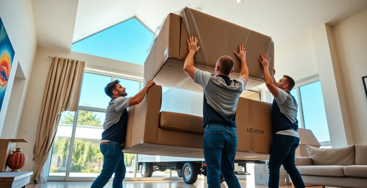 Movers from a top moving company Vancouver handling furniture with care during a residential move.