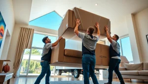 Movers from a top moving company Vancouver handling furniture with care during a residential move.