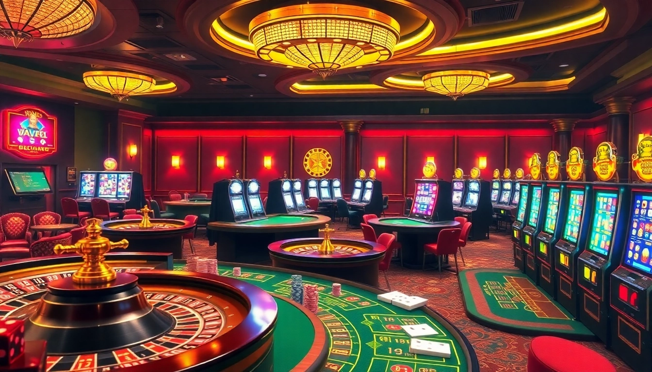 Engaging players in action at 32win 3 casino tables, showcasing vibrant gambling elements.