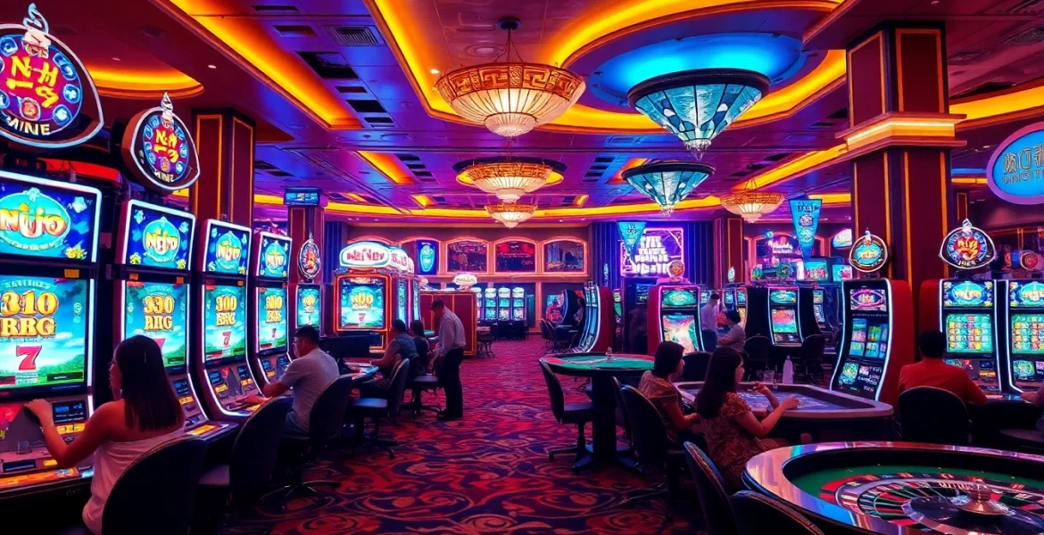 Experience the thrill of nổ hủ at a lively casino slot machine game.