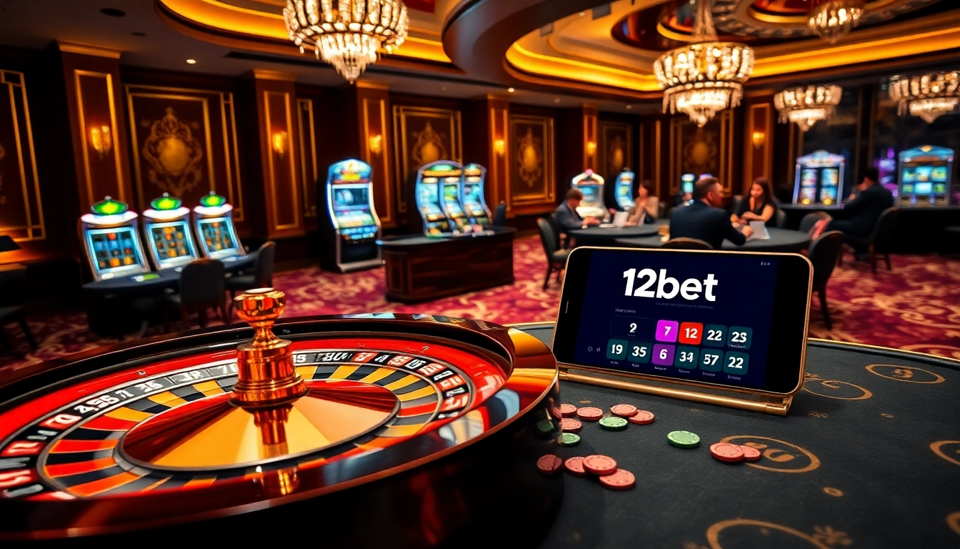 Experience thrilling casino gameplay with 12bet's high-stakes poker and roulette.