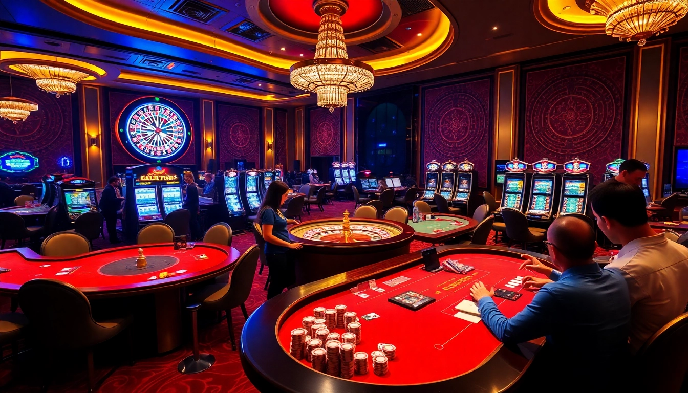 Exciting gameplay at a luxury casino scene featured on https://www.6l777.vip/, with roulette wheel and poker chips.