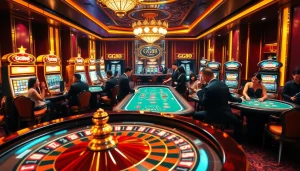 Experience the excitement at GG88's luxurious casino, highlighting vibrant gaming action.