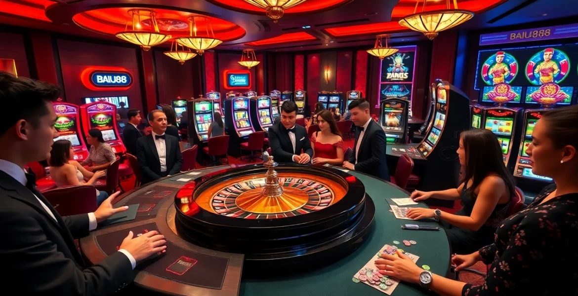 Gambler placing bets at the roulette table, showcasing online gambling at https://babu88.global/ with vibrant visuals.