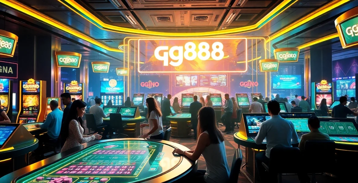 Experience online gaming excitement at https://gg888.info/ with a vibrant casino atmosphere filled with diverse players and modern gaming interfaces.